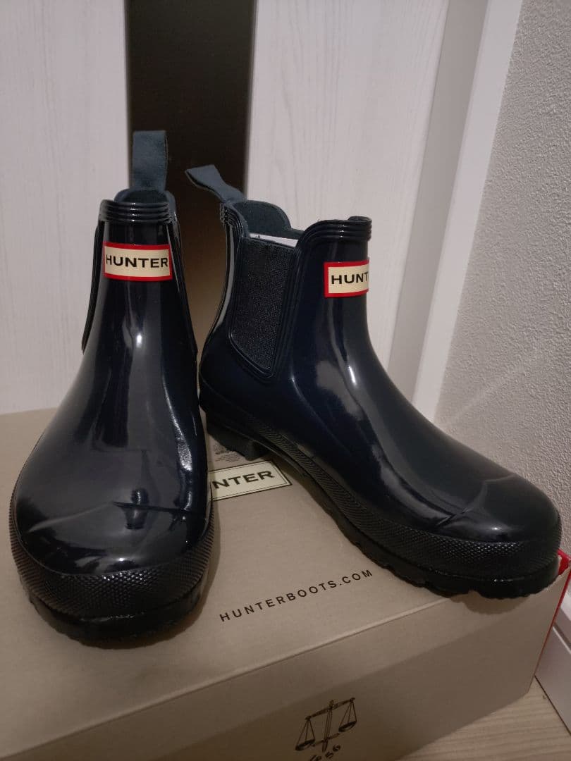 超美品☆HUNTER ネイビーショートレインブーツUK5 24cm 長靴
