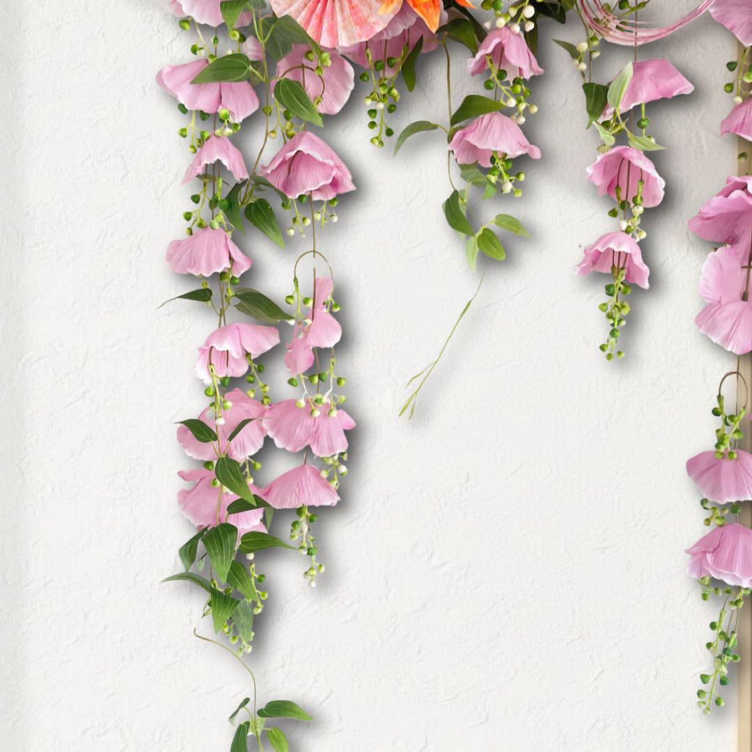 流木×華やか迎春ウォールリース｜ボタンと芍薬の特大お正月飾り｜玄関・店舗用飾り