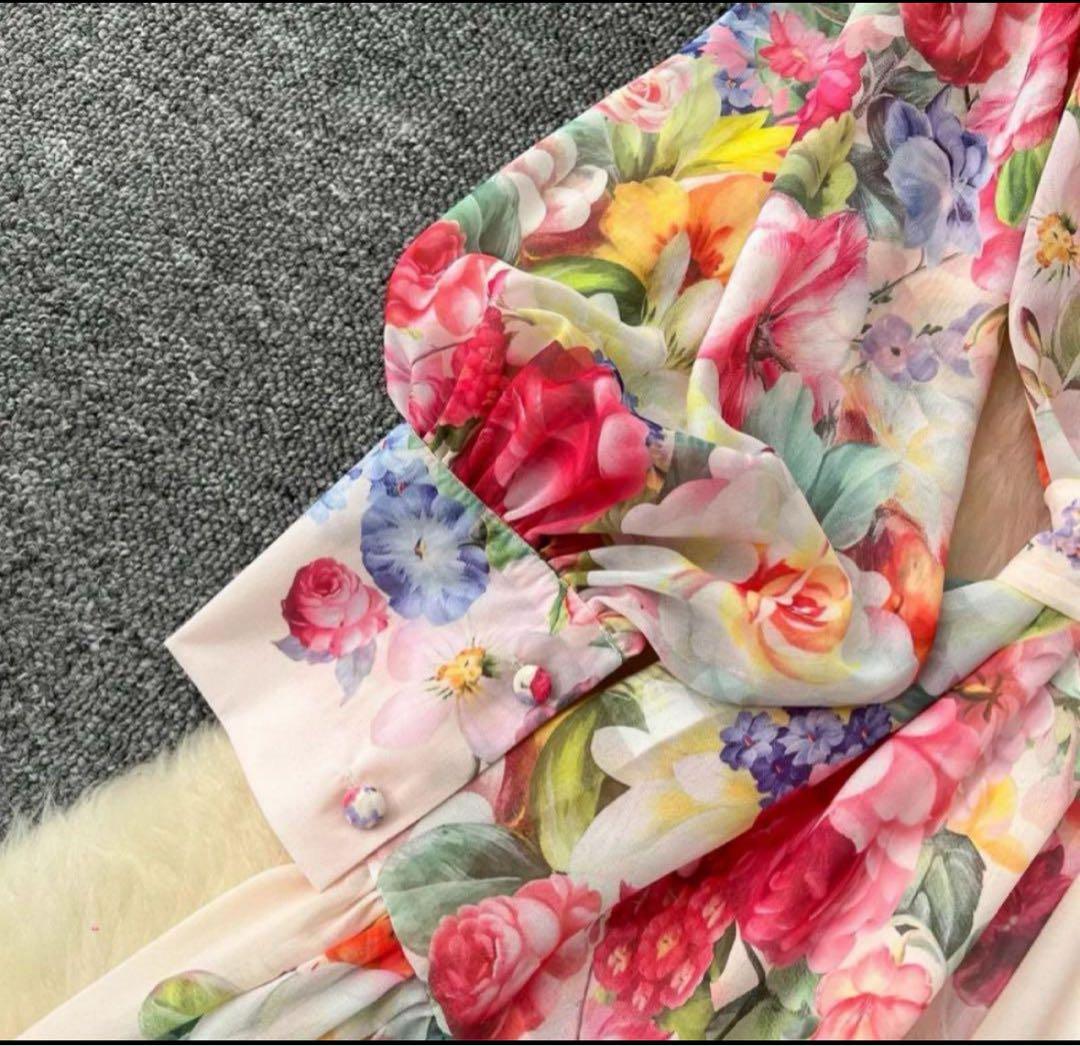 ドレス ワンピース 結婚式 お呼ばれ 花柄ワンピース　パーティードレス