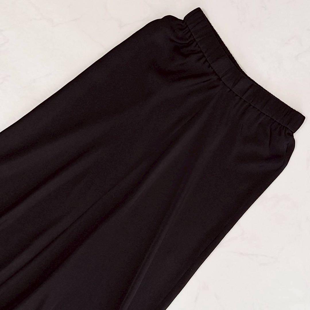 2104 ドゥーズィエムクラス サテンシルクスカート シルク100% 黒 F