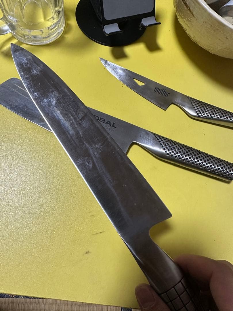 GLOBAL 包丁 3本セット (molfer）はglobalの旧い廃盤品2点