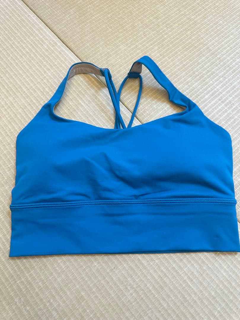 ルルレモン 青 クロスストラップ ヨガブラ