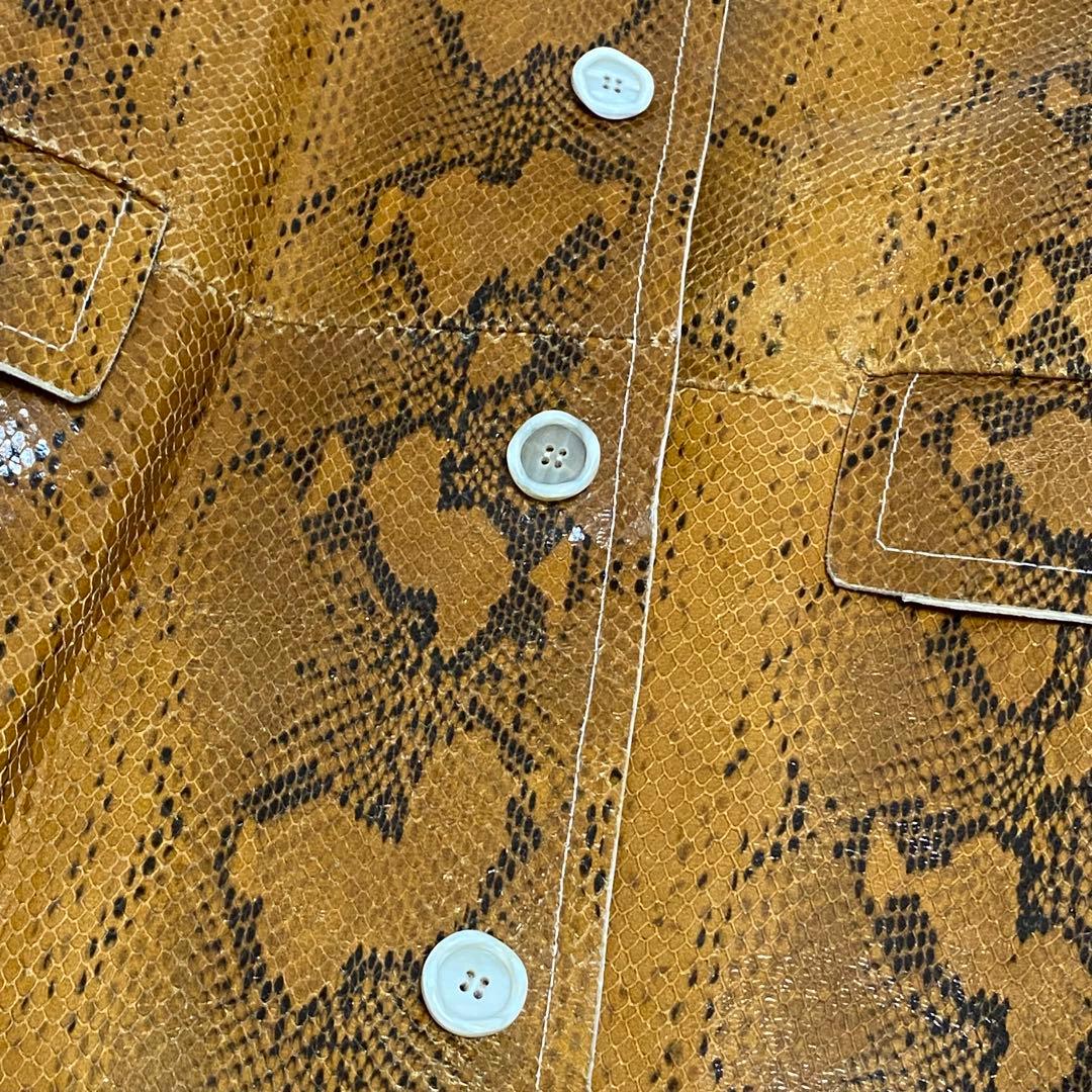 MARNI マルニ ラムレザー 羊皮 パイソンプリント アウター ロングコート