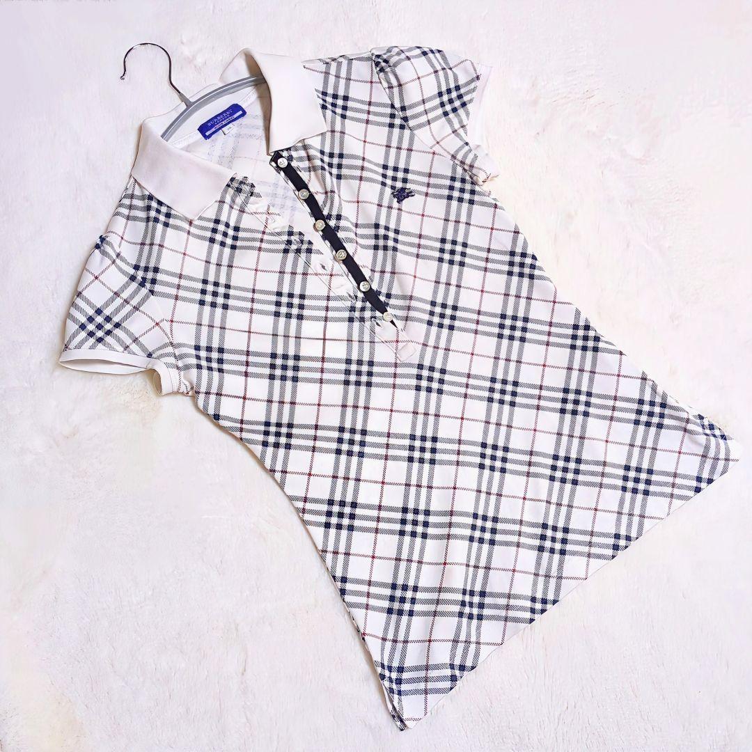 最終★BURBERRY ノバチェック 半袖ポロシャツ ロゴ刺繍 日本製